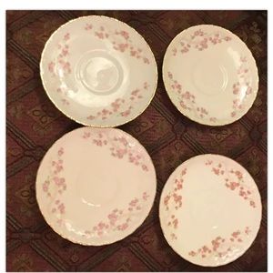 4 antique saucers Vintage 1930’s To 1940’s Pope Gosser China made in USA EUC